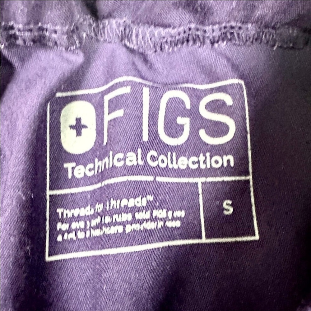 Figs dark purple trouser scrub pants. Small - Picture 2 of 2